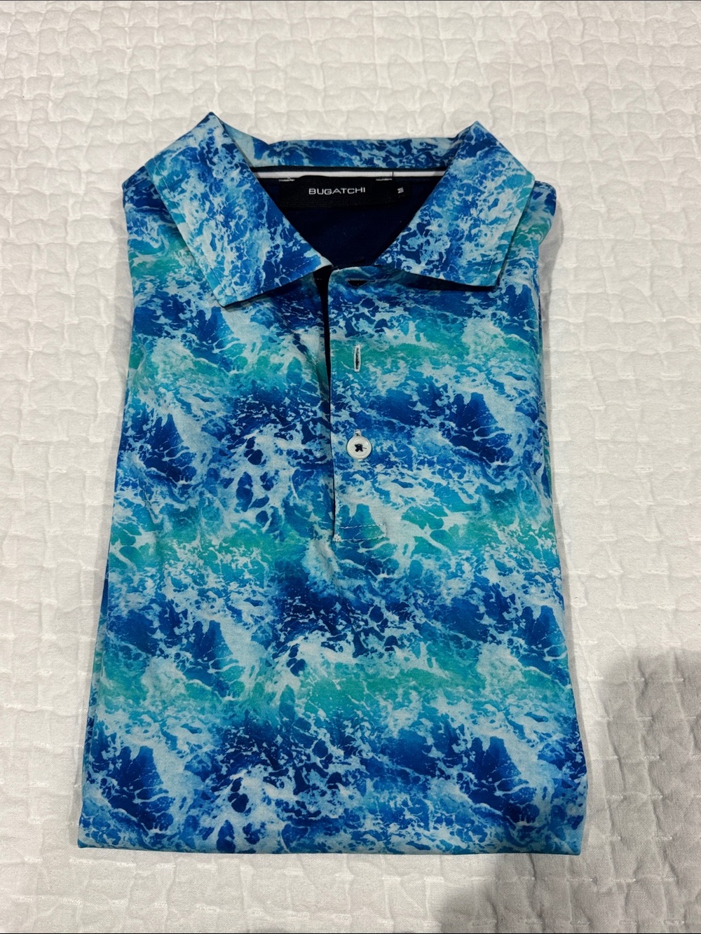 Bugatchi Ocean Wave Print Polo